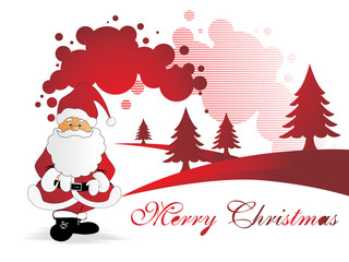 wallpaper of santa claus with his gift bag