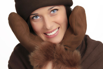 Beautiful woman with winter fashion