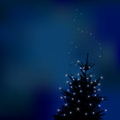 Fototapeta na wymiar Winter background, christmas tree - vector illustration
