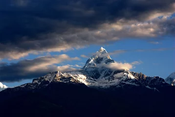Crédence de cuisine en verre imprimé Annapurna macchapucchare peak of nepal