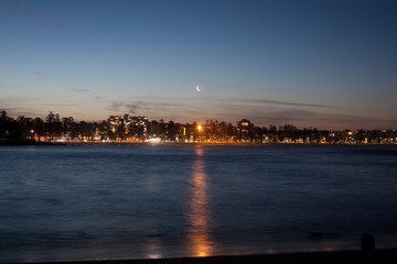 Manly beach at night