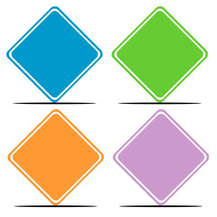 Colorful blank road signs