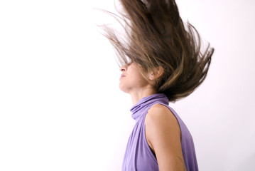 giovane ragazza, movimento capelli