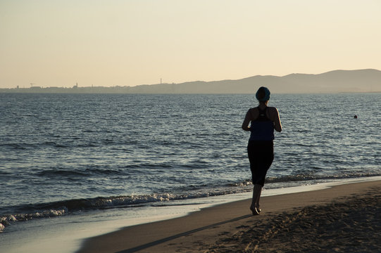 Jogging am Strand