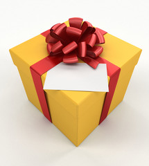 Gift box with a card.