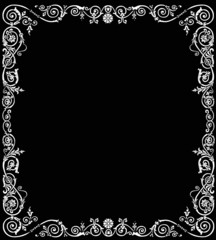 white painted frame with curls