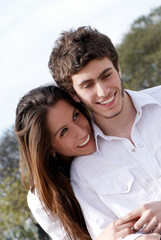 Obraz premium Close-up of a young couple in love