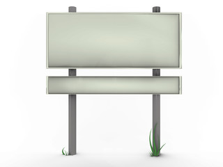 Fototapeta premium Road sign with grass - 3d image
