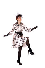 Fashion girl posing on white background