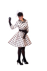 Fashion girl posing on white background