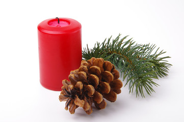 Tannenzweig mit Kerze