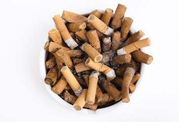 Ashtray full of cigarettes butt