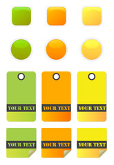 Web shiny buttons. Vector illustration and tags.