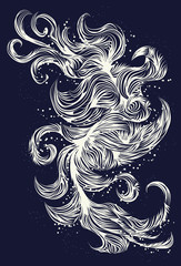Fototapeta premium Messy hand drawn line background