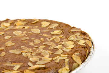 Typical filled Dutch pie with almond for Sinterklaas