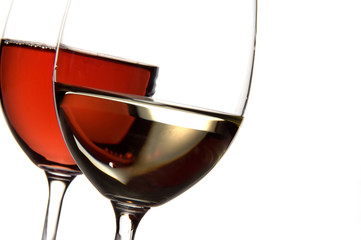 red and white wine