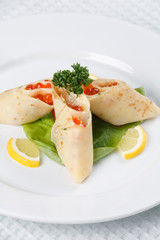 pancakes with caviar