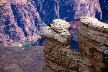 Rocky Outcropping Above Colorado River in Grand Canyon
