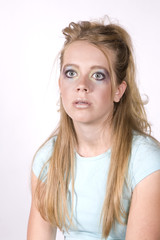 Naklejka premium Expression girl staring