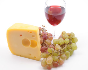 Cheese and red wine