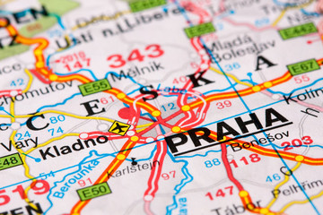 Road map around Prague