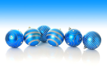 Blue Christmas ornaments.