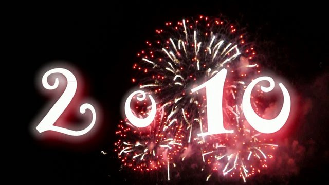 2010 sur fond de feu d'artifice - Vid&eacute;o HD