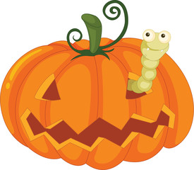 worm and pumpkin