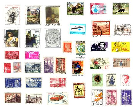 Western Europe, bunch of stamps