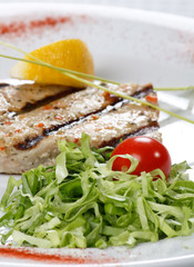 tuna steak.