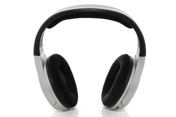 Fototapeta na wymiar Wireless headphones on white with clipping path