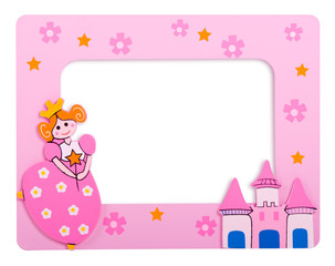 glamourous pink  photo frame with castle and a princess on it © Dmitri MIkitenko