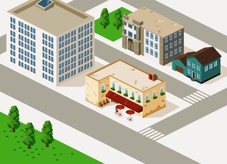 Building Isometric vector