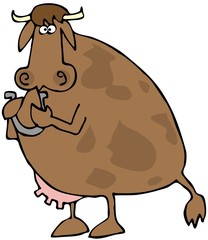 Cow Playing Horseshoes