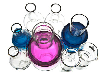 chemical laboratory equipment isolated