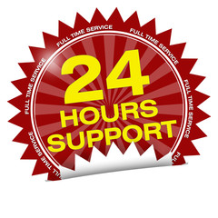 button label logo 24 hours support full time service