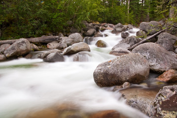 Mountain river Zun-Handagai, East Sayan