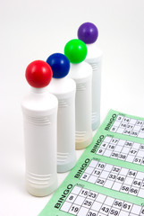 bingo card and marker pens