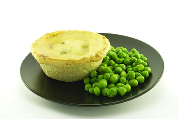 Meat Pie on a Black Plate