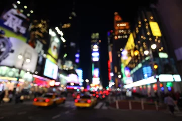 Crédence de cuisine en verre imprimé New York Le Times Square la nuit
