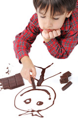 Writing and painting with chocolate