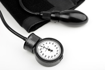Sphygmomanometer for blood pressure on white
