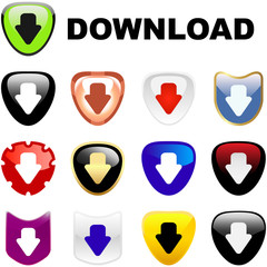 Download icons. Vector set.