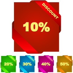Discount label templates with different percentages