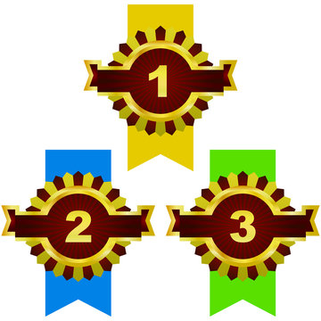 Vector award with place numbers .
