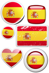 Obraz premium Glossy and colorful stickers with reflection set