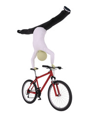 Man stand on arms on bike