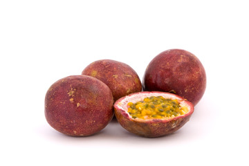 Passion fruit on a white background