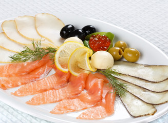 plate  of fish cuts