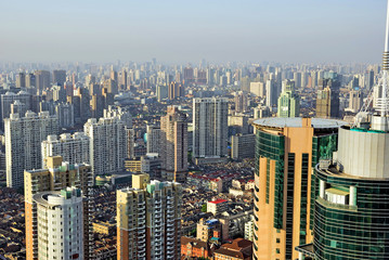 Obraz premium China Shanghai Puxi skyline